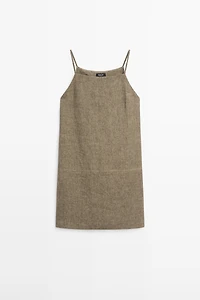 100% linen short dress