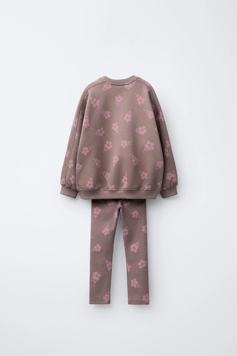 FLORAL SWEATSHIRT AND LEGGING SET