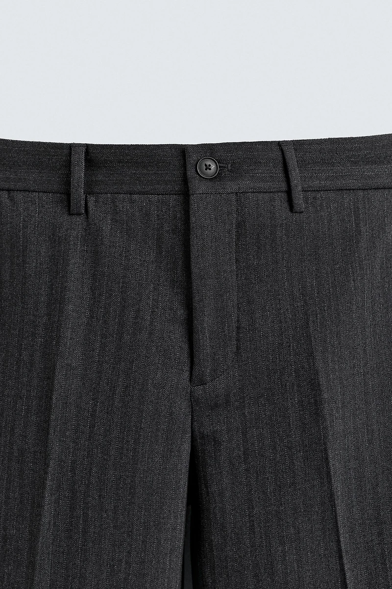 PANTALON EN FLANELLE À CHEVRONS