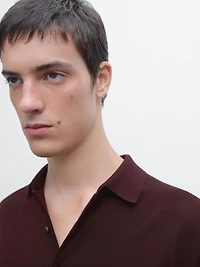Short sleeve knit polo shirt
