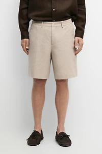 100% linen short Bermuda shorts