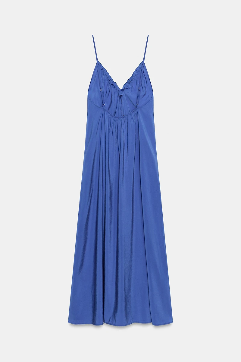 FLOWY TIED MIDI DRESS