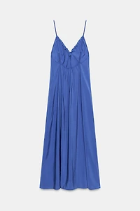 FLOWY TIED MIDI DRESS