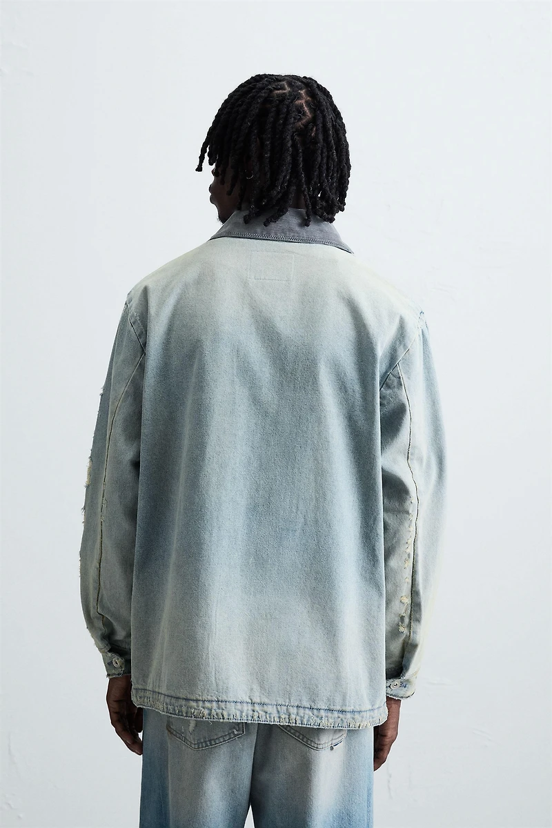 VINTAGE WASHED DENIM OVERSHIRT