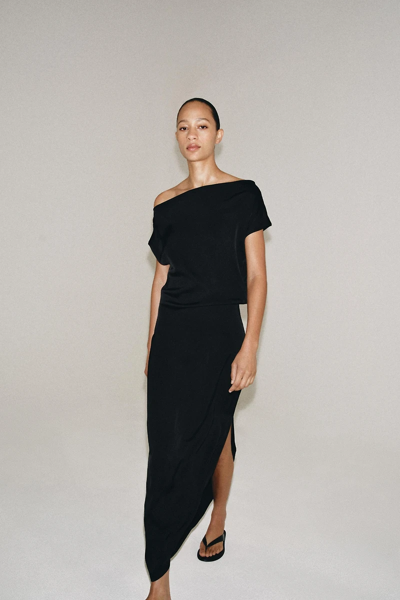 ZW COLLECTION ASYMMETRIC SATIN DRESS