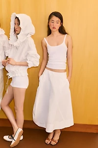 ASYMMETRIC BALLOON MIDI SKIRT