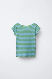 STRIPED T-SHIRT WITH TEXT