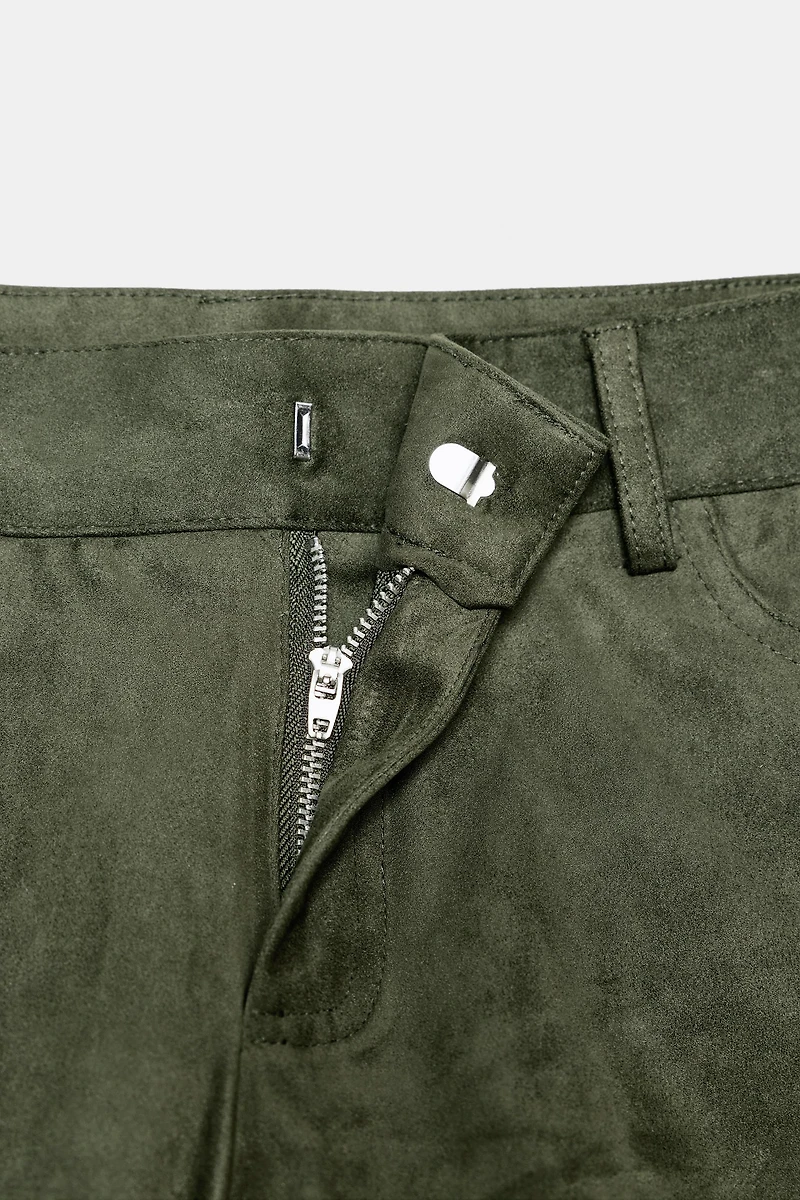 FAUX SUEDE MINI SHORTS
