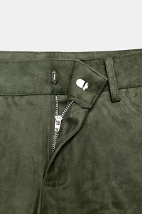 FAUX SUEDE MINI SHORTS