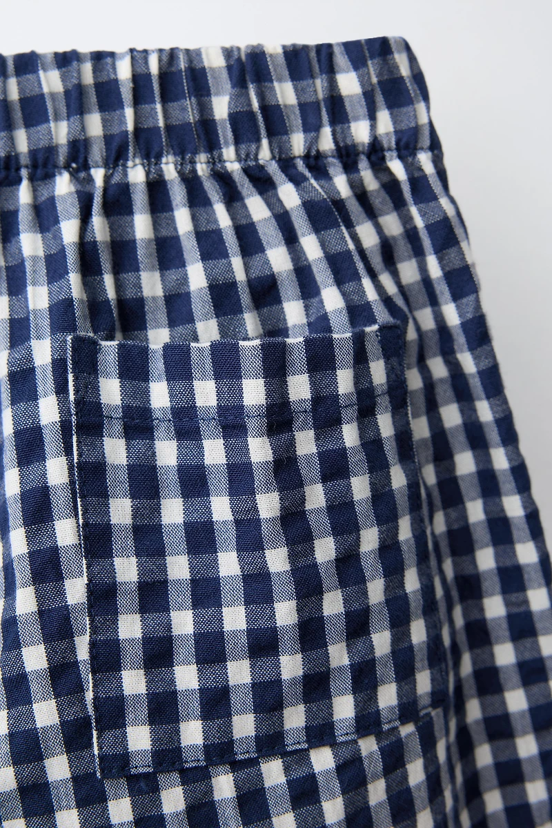 PANTALON BAGGY À CARREAUX VICHY