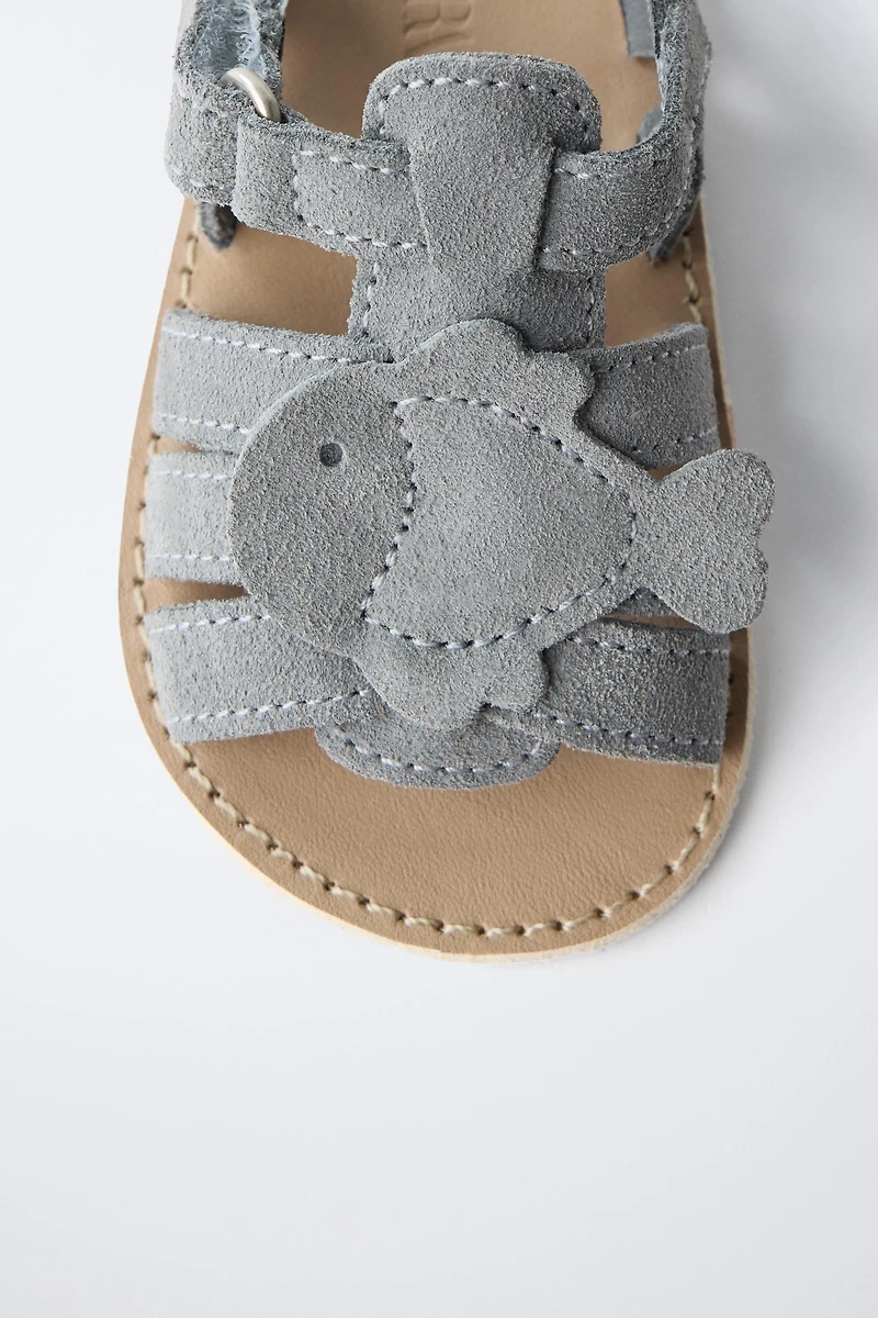 FISH LEATHER SANDALS