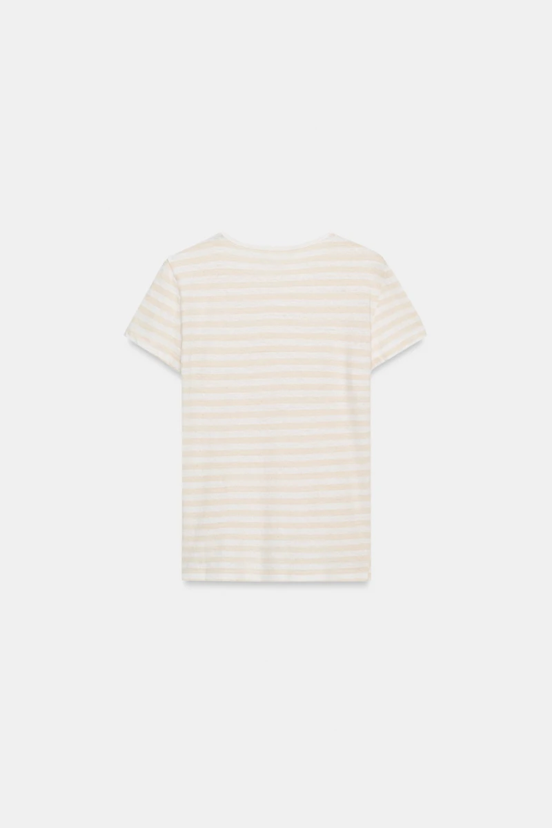 T-SHIRT MANCHES COURTES AVEC LIN