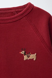 TERRY PATCH SWEATSHIRT AND JOGGER PANTS SET