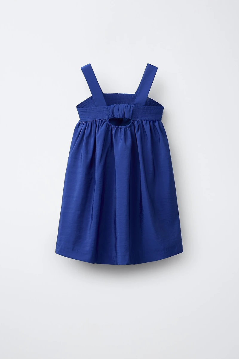 PLEATED POPLIN DRESS
