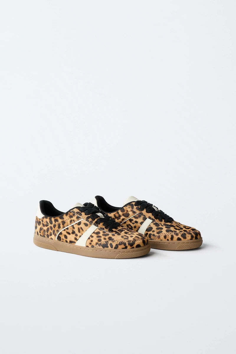 LEOPARD PRINT LEATHER SNEAKERS