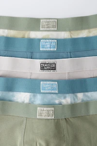 6-14 YEARS/ FIVE-PACK LABEL BOXERS