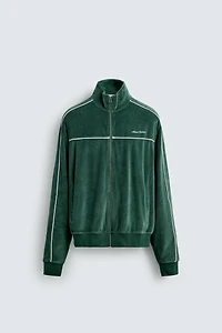 VELOUR ZIP SWEATSHIRT
