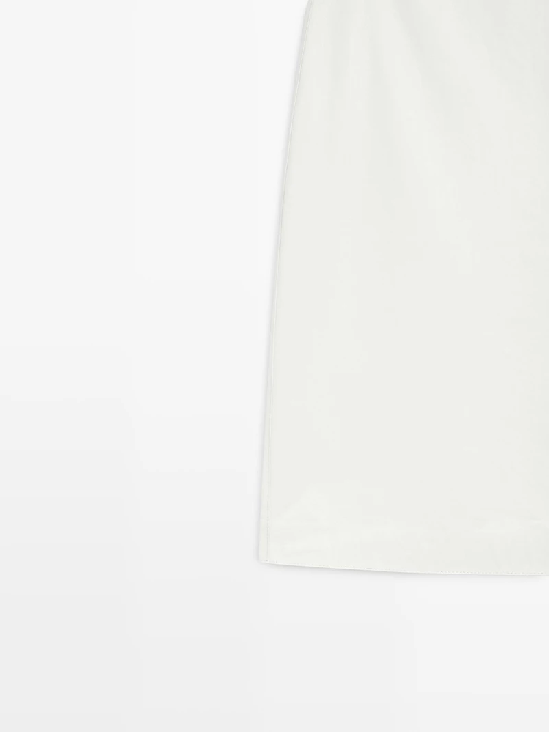 Nappa leather midi skirt