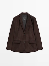 Blazer en cuir effet daim
