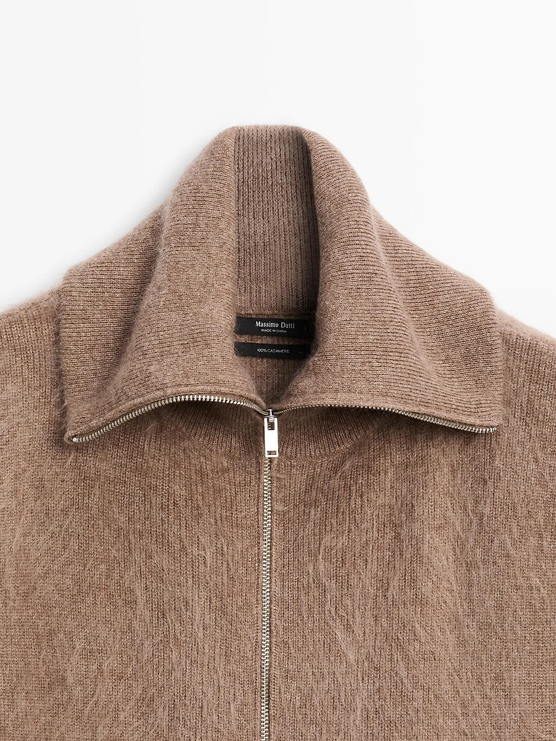 Plastron long fermeture Éclair 100 % cachemire