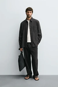 WASHED COTTON LINEN SHIRT