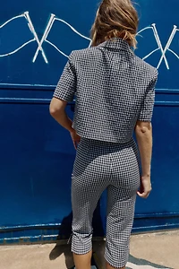 GINGHAM CAPRI PANTS
