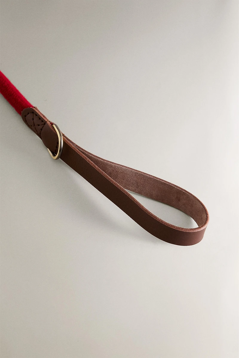 LEATHER ROPE DOG LEAD