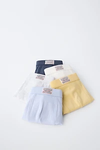 AGES 6-14 / FIVE-PACK OF LABEL BOXERS
