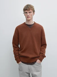 Pull col V en maille de laine