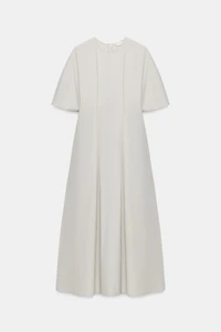 ROBE EN POPELINE À PLIS ZW COLLECTION