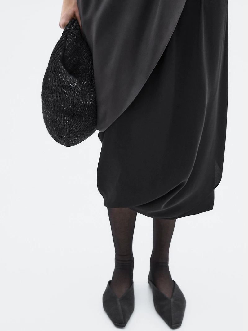 Mid-size crochet knit leather bag - LIMITED