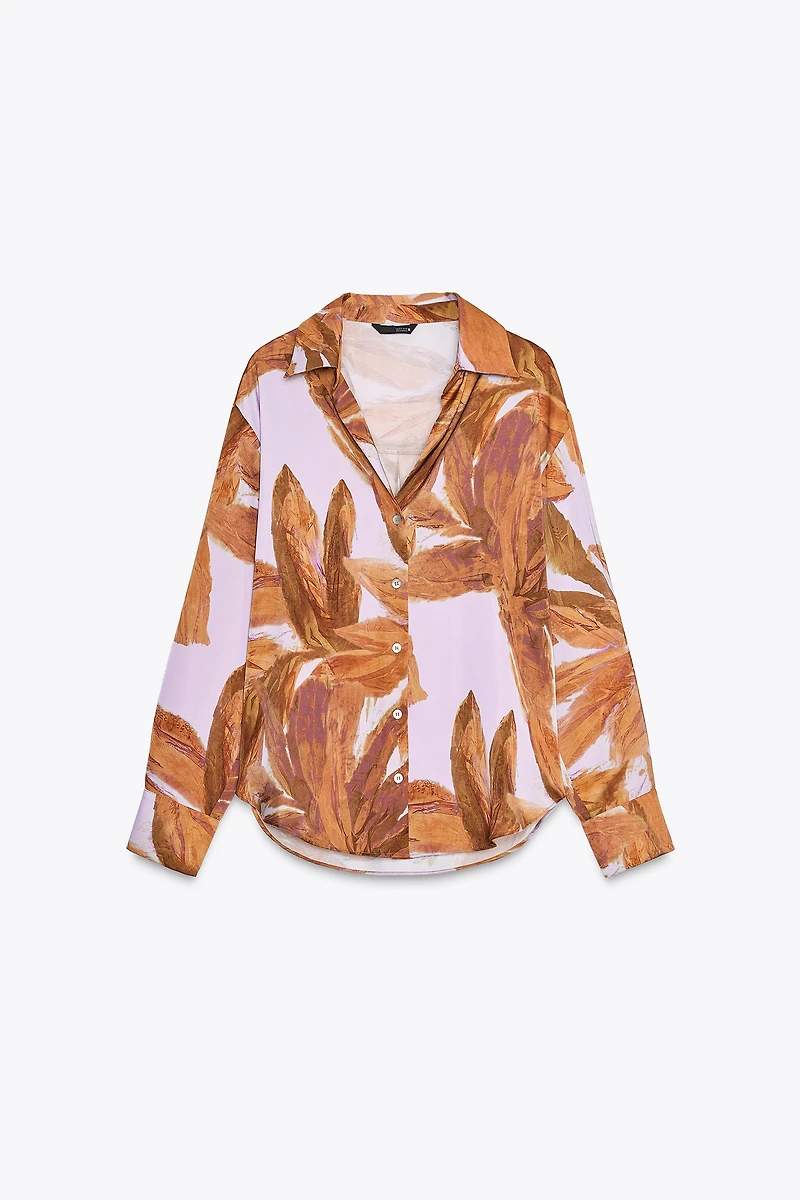 PRINTED SATIN EFFECT SHIRT
