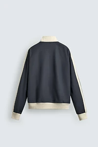 ZIP-UP STRIPED SWEATSHIRT