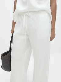 100% linen trousers with elasticated waistband