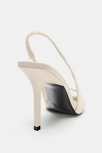 OPEN TOE FABRIC SLINGBACK SHOES