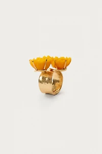 MARISA BERENSON X ZARA RESIN FLOWER MAXI METAL BRACELET