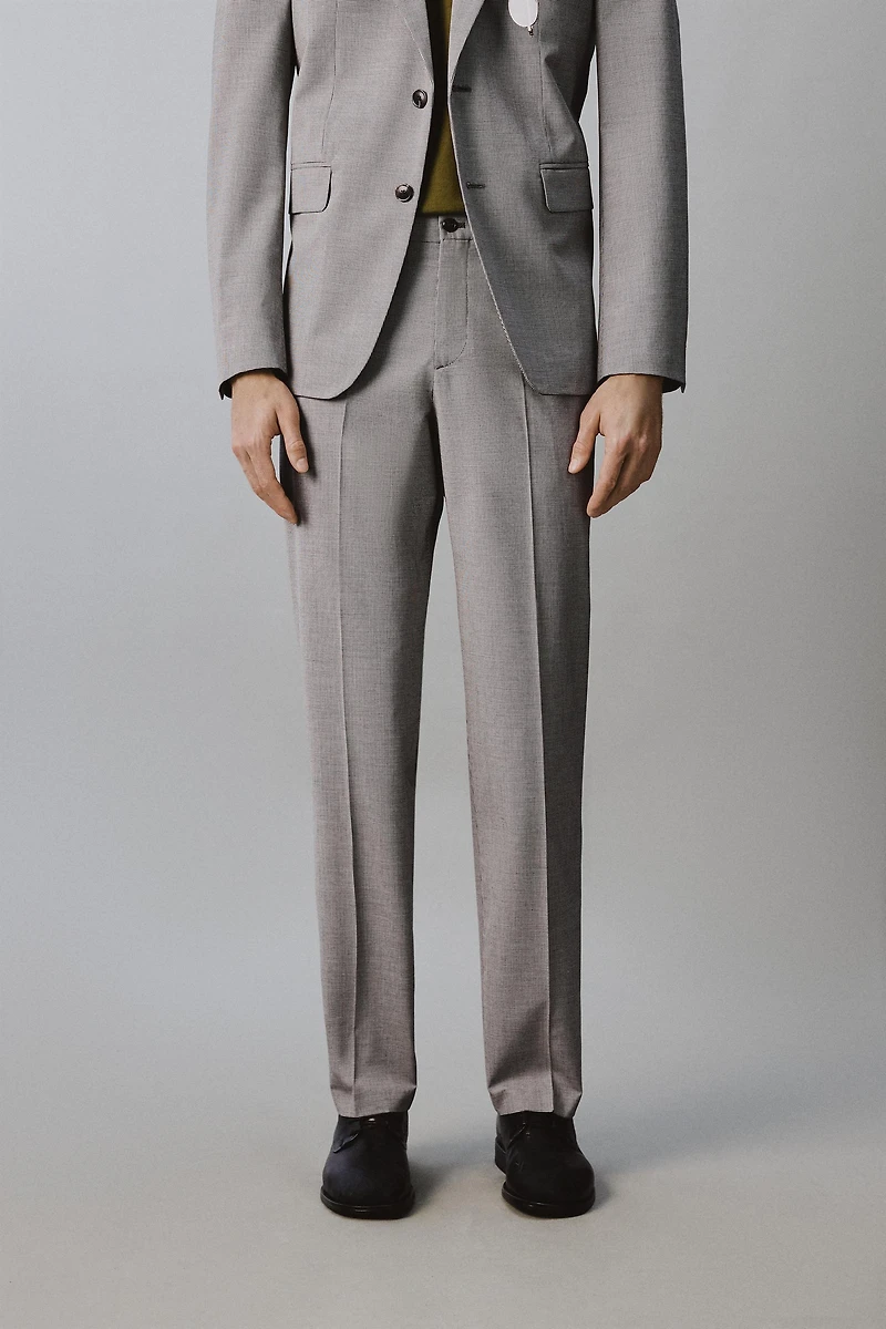 REGULAR FIT HOUNDSTOOTH SUIT PANTS