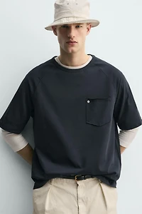 T-SHIRT RELAXED FIT À POCHE RIVET