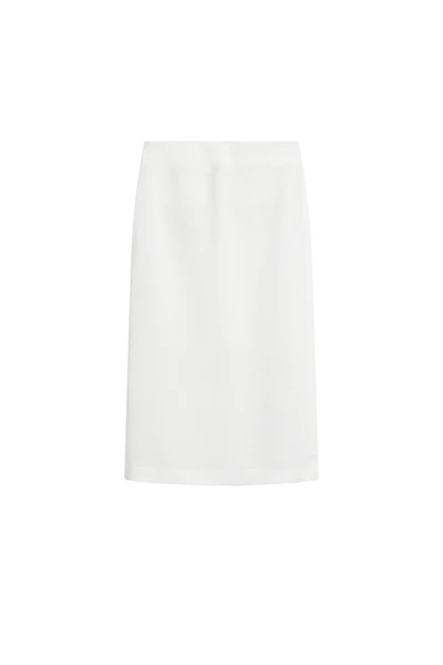 Straight linen blend midi skirt - LIMITED EDITION