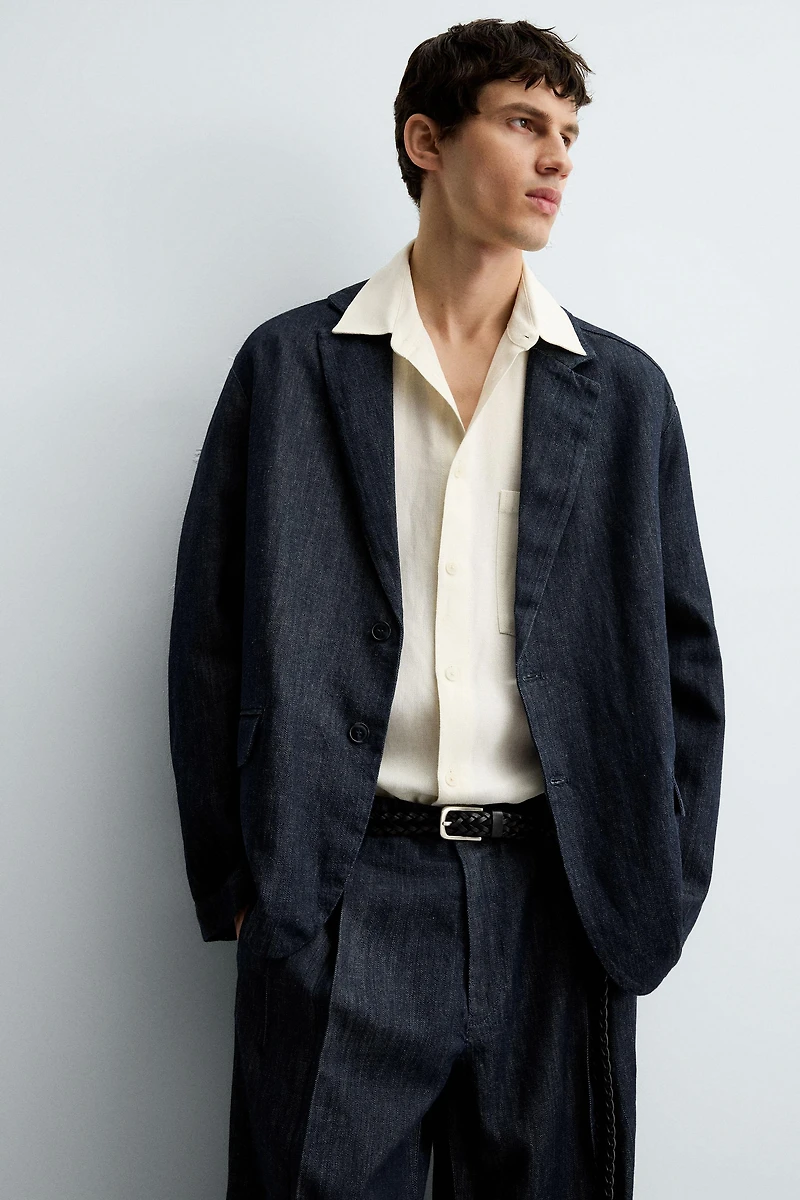 RELAXED FIT DENIM BLAZER