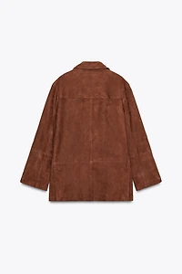 BLAZER OVERSIZE CUIR DAIM ZW COLLECTION LIMITED EDITION