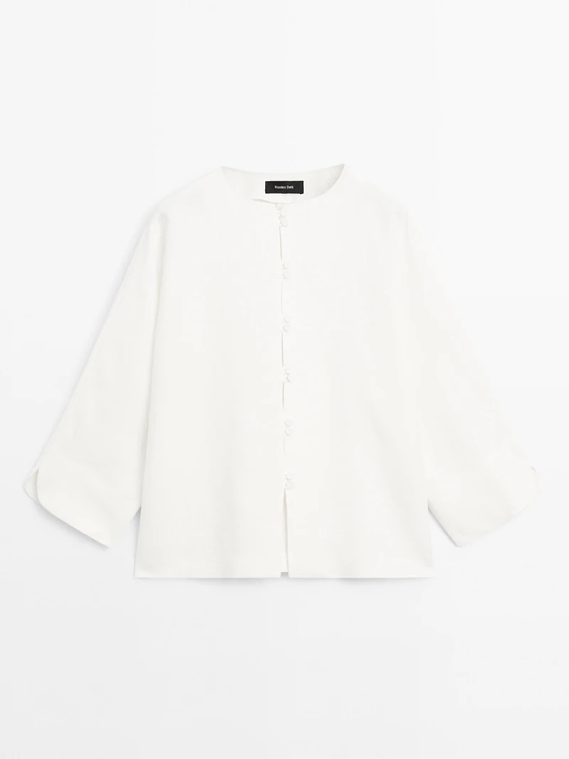 Kimono avec boutons 100 % lin