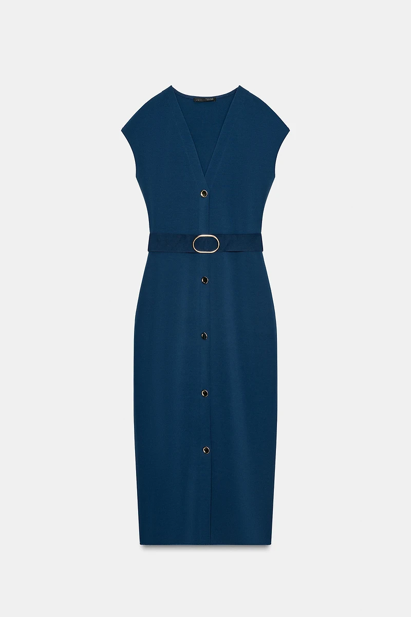 ROBE MI-LONGUE STRETCH CEINTURE