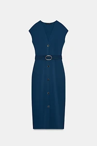 ROBE MI-LONGUE STRETCH CEINTURE