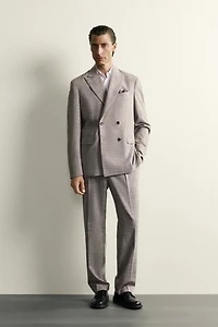 WOOL-BLEND PLAID REGULAR FIT SUIT BLAZER