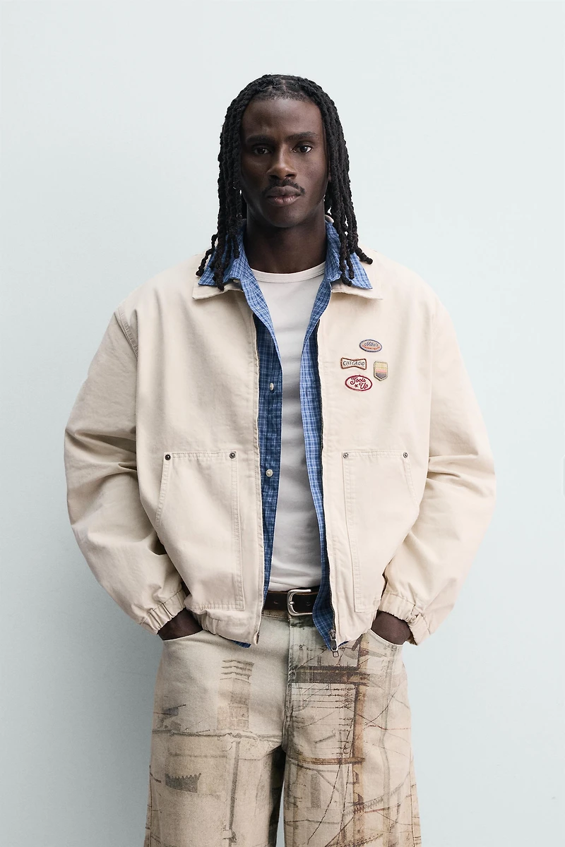 BLOUSON COUPE DÉCONTRACTÉE AVEC PIÈCES