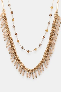 PACK OF 2 BEADED CHAIN NECKLACES