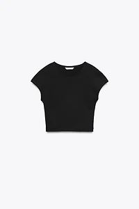 COTTON MODAL CROP T-SHIRT