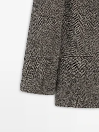 Blazer laine à chevrons et col montant