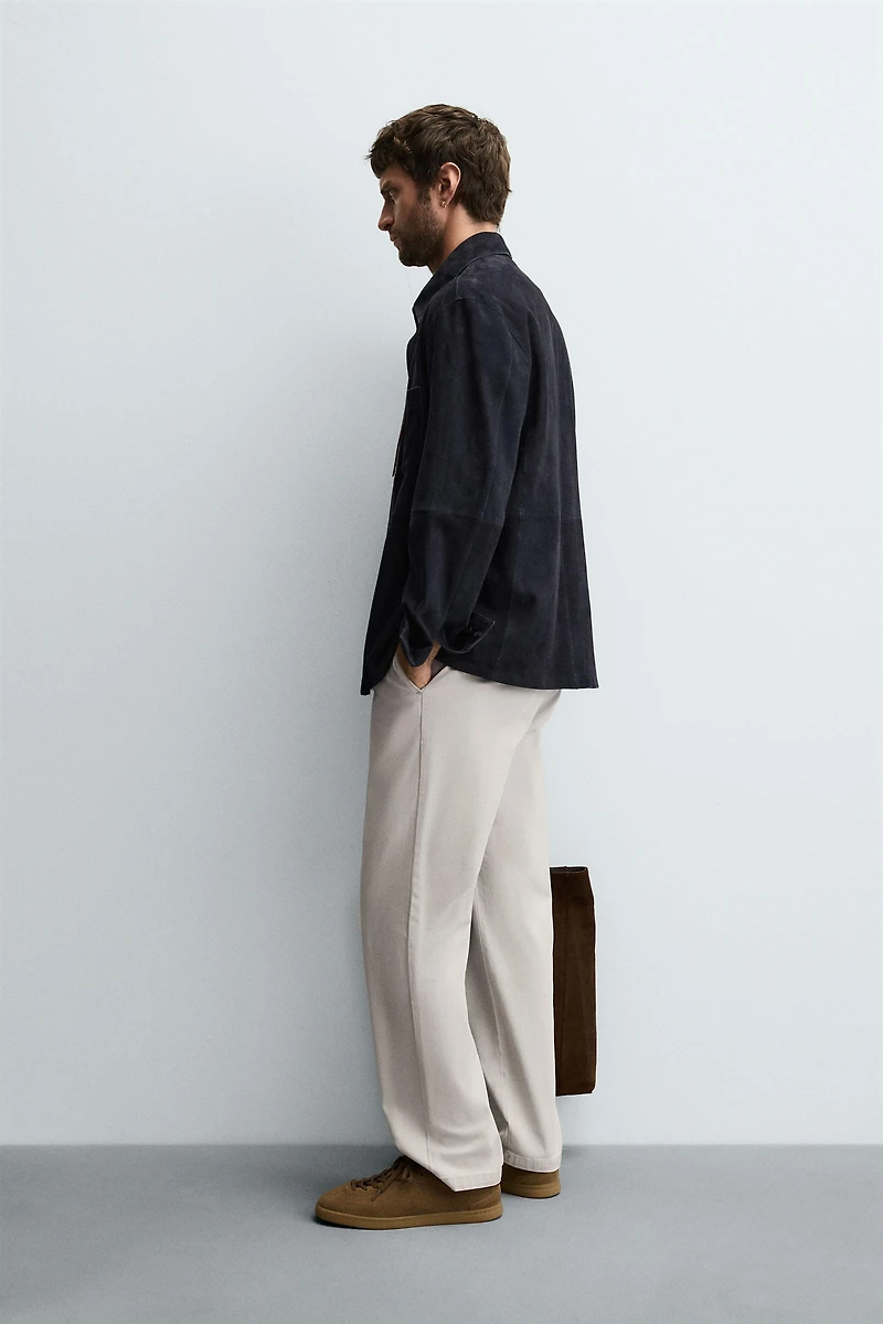 STRAIGHT FIT TWILL PANTS